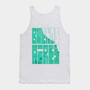 Buenos Aires, Argentina City Map Typography - Watercolor Tank Top